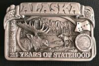 1983 Siskiyou Alaska 25 Years Statehood Pewter Belt Buckle, Limited Edition 1033/5000