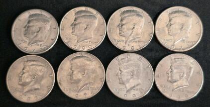 Kennedy Half Dollar Collection - 8 Coins, 1971&ndash;2000 Circulated, Copper-Nickel Clad, 50&cent; U.S. Coins