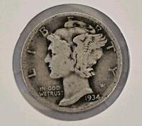 1934 & 1944-D Mercury Dimes, 90% Silver, U.S. Coins, Philadelphia & Denver Mints - 2