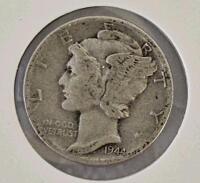 1934 & 1944-D Mercury Dimes, 90% Silver, U.S. Coins, Philadelphia & Denver Mints - 4