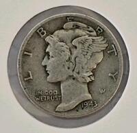 1943-D and 1944-S Mercury Dimes, 90% Silver, Circulated, US Mint Collectible Coins - 2