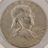 1963 Franklin Half Dollar, 90% Silver, Circulated, Philadelphia Mint - 2