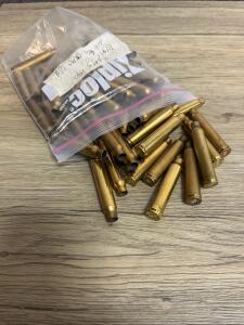 Winchester .308 WIN Once-Fired Brass Cases, Approx. 75 ct, Boxer Primed, Ziplock Bagged