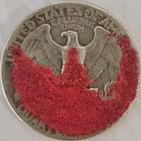 1946 Washington Quarter 90% Silver, No Mint Mark, Red Reverse Damage, Circulated - 4
