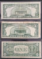 1934D $5 Silver Certificate S09078103A, 1950B $5 FRN L67245243B, 1957 $1 Silver Cert C08463634A - 2