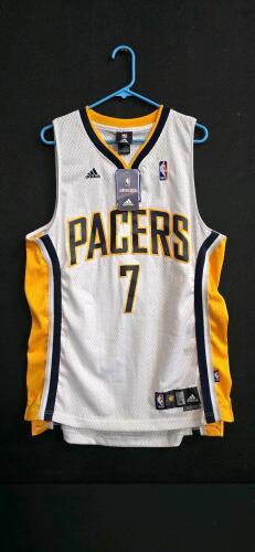 Adidas NBA Swingman Indiana Pacers Jermaine O'Neal #7 Jersey, White, Medium, Length +2