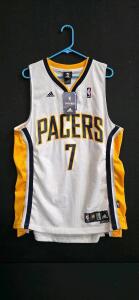 Adidas NBA Swingman Indiana Pacers Jermaine O'Neal #7 Jersey, White, Medium, Length +2