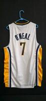 Adidas NBA Swingman Indiana Pacers Jermaine O'Neal #7 Jersey, White, Medium, Length +2 - 2