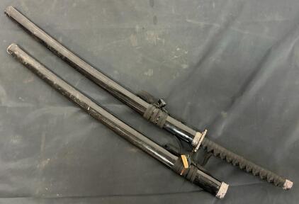 Modern Daisho Set: Decorative Katana With 2 Sheaths, Black Finish, 31&rdquo; Blade, 41&rdquo; Overall Length