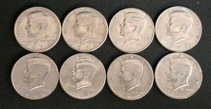 1971-1996 Kennedy Half Dollar Lot &ndash; 8 Coins, Circulated Condition