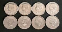 1971-1996 Kennedy Half Dollar Lot &ndash; 8 Coins, Circulated Condition