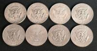 1971-1996 Kennedy Half Dollar Lot &ndash; 8 Coins, Circulated Condition - 2
