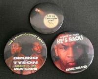 Rare 90s MGM Grand Boxing Event Pinback Buttons &ndash; Tyson vs Holyfield, Seldon, Bruno (Lot of 11) - 3