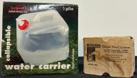 Outdoor Camo Gear Set: Mossy Oak Pants 32-34, Cooling Hat, Fieldline Pack, 5 Gal Carrier, Lantern - 6