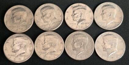8 Kennedy Half Dollars &ndash; 1971, 1973, 1974, 1976 &ndash; U.S. 50 Cent