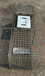 32" x 10" x 12" Galvanized Steel Live Animal Cage Trap with Single Entry and Carry Handle