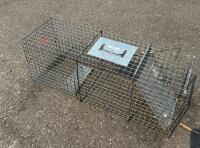 32" x 10" x 12" Galvanized Steel Live Animal Cage Trap with Single Entry and Carry Handle - 3