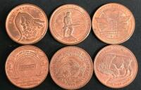 Collectible Copper Bullion Rounds, .999 Fine, 1 AVDP Ounce, Assorted Patriotic/Wildlife Designs
