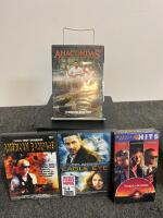 Large Mixed Lot: Hand Tools, Sockets, Ratchets, DVDs, VHS, Accessories & Metal Tool Tote - 4
