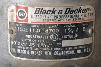 Black & Decker U-337 7-1/4" Professional H.D. Circular Saw, 1-1/8 HP, 11.0 Amps, 4,700 RPM *Works* - 4