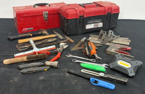 Craftsman & Ace Toolboxes, 20-Inch Wide, with Mixed Hand Tools RIDGID Air Wrench, Duracell Light