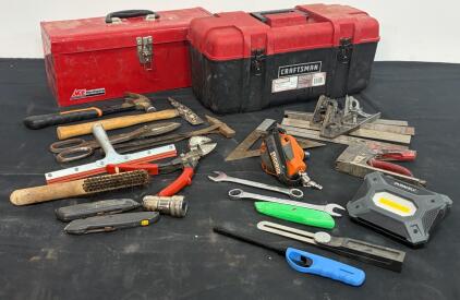 Craftsman & Ace Toolboxes, 20-Inch Wide, with Mixed Hand Tools RIDGID Air Wrench, Duracell Light