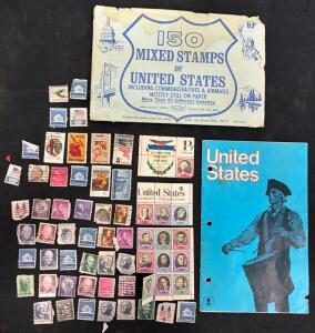 H.E. Harris 150 Mixed U.S. Stamps Collection, Commemoratives, Album Pages, 1930s&ndash;1975 #S-3A