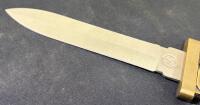 RZM SS Streifendienst Brass Switchblade Knife, M7/66/34/SS Marked, German WWII Style (German Replica Knife) - 3