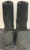 Bearpaw Emma Tall Sheepskin Suede Winter Boots, Size 8, Wool Blend Lining, Black & Tan - 3
