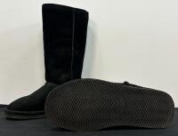 Bearpaw Emma Tall Sheepskin Suede Winter Boots, Size 8, Wool Blend Lining, Black & Tan - 4