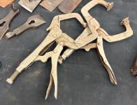 Mixed Lot of 6 Block Planes, 11 Plane Irons, 3 Welding C-Clamps, Crosby Hook & Tools - 5
