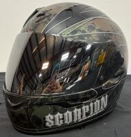 Scorpion EXO-410 XL Full Face Helmet, Skull Graphics, SNELL 2010, DOT Certified, Black/Green - 3