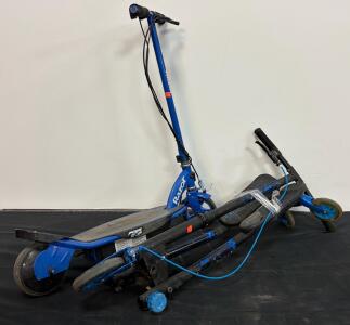 Razor Power Core E90 Electric Scooter Blue & Neon Fliker DLX 3-Wheel Drift Scooter Bundle