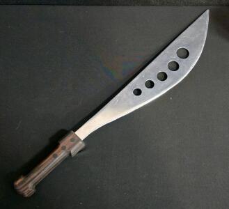 Large Knife/Cleaver 21" Stainless Steel Blade, Hardwood Handle, Holes for Easy Slicing