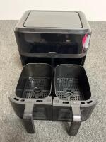Chefman Dual Basket 8-Qt Air Fryer turns on, Black, Plus 3-Slot Kitchen Wrap Organizer Set - 4