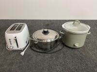 Keenstone 2-Slice Toaster, Crockpot 2.5 Qt Slow Cooker, Magma 5 Qt Electric Pot, Tested