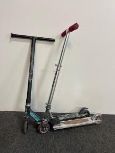 Razor A Folding Kick Scooter Silver & Madd Gear Stunt Scooter Black - Aluminum, Poly Wheels