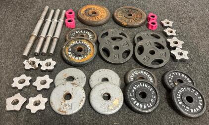 Adjustable Dumbbell Set with 50 lb Cast Iron Plates and Spinlock Collars