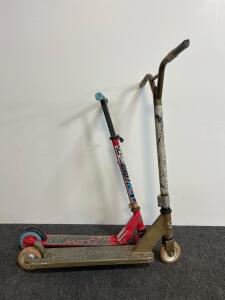 Fuzion Z300 Gold Stunt Scooter & Madd Gear Flow Team Edition Red Freestyle Scooters, 110mm Wheels