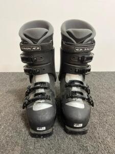 Salomon Performa 4.0 Ski Boots, Size 27.5 Mondo (US 9.5), Flex 55, 4 Buckle, Black/Grey retail used for about $125