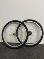 26" Mountain Bike Wheels Set, Kenda Tires, 36-Spoke, Rim Brake, Rear 7-Speed Freewheel