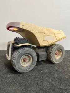 Tonka Mighty Dump Truck, Steel Body, Large Vintage Yellow Toy, Manual Dump Bed, Collectible
