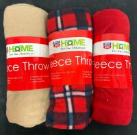 Large Lot Christmas Holiday Decor: 2x 400ct Lights, 3 Fleece Throws, Ornaments, Book, Plush - 5