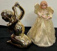 Mixed Lot Autumn & Christmas D&eacute;cor, 30+ Pieces: Glass Ornaments, Candle Holders, Floral, Figurines - 5