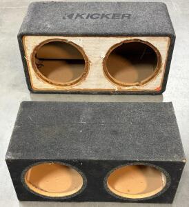 Kicker Dual Ported Subwoofer Box & Custom Dual Subwoofer Enclosure, Carpeted MDF