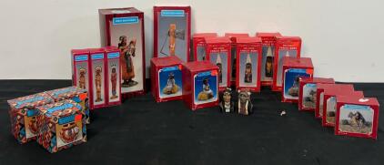 Large Lot Vintage 1990s Polystone Western & Native American Figurine Collection &ndash; Boxed