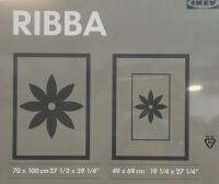 IKEA RIBBA 27.5"x39.25" Black Frame with Mat & Ashland 39"x27" Gold Monthly Dry Erase Memo Board - 3