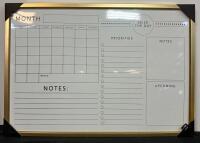 IKEA RIBBA 27.5"x39.25" Black Frame with Mat & Ashland 39"x27" Gold Monthly Dry Erase Memo Board - 4