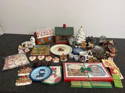 Large Assorted Vintage Christmas Collectibles Lot &ndash; Ornaments, Recipe Set, Nativity, Decor (30+)