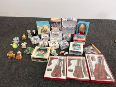 Vintage Miniature Figurines & Tea Sets Collection &ndash; Hermitage Pottery, Hand-Painted, Various Themes